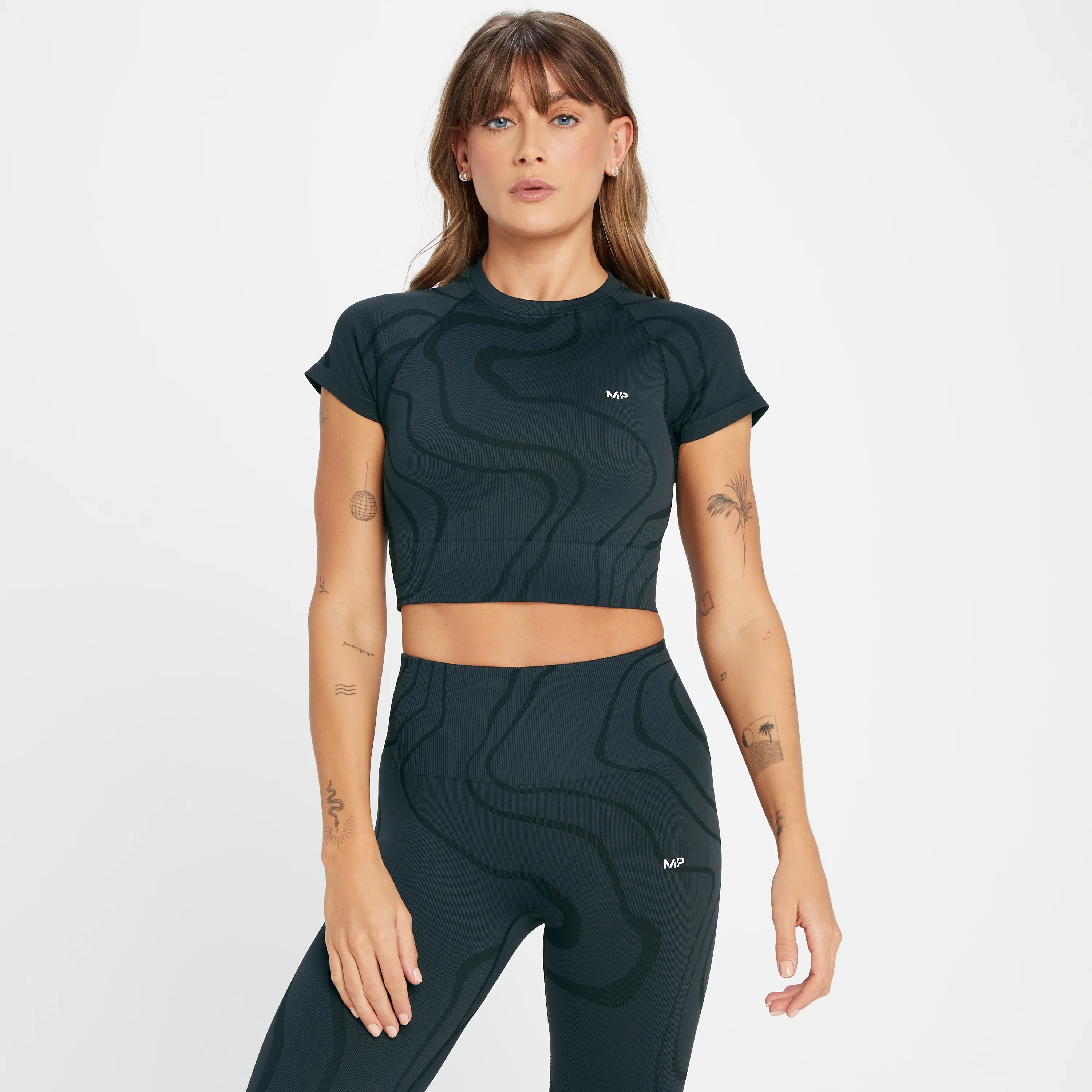Camisola Curta Sem Costuras Tempo Wave para Senhora da MP - Preto - S Imagem 1