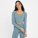 Crop Top de Costas Abertas Power para Senhora da MP - Pebble Blue