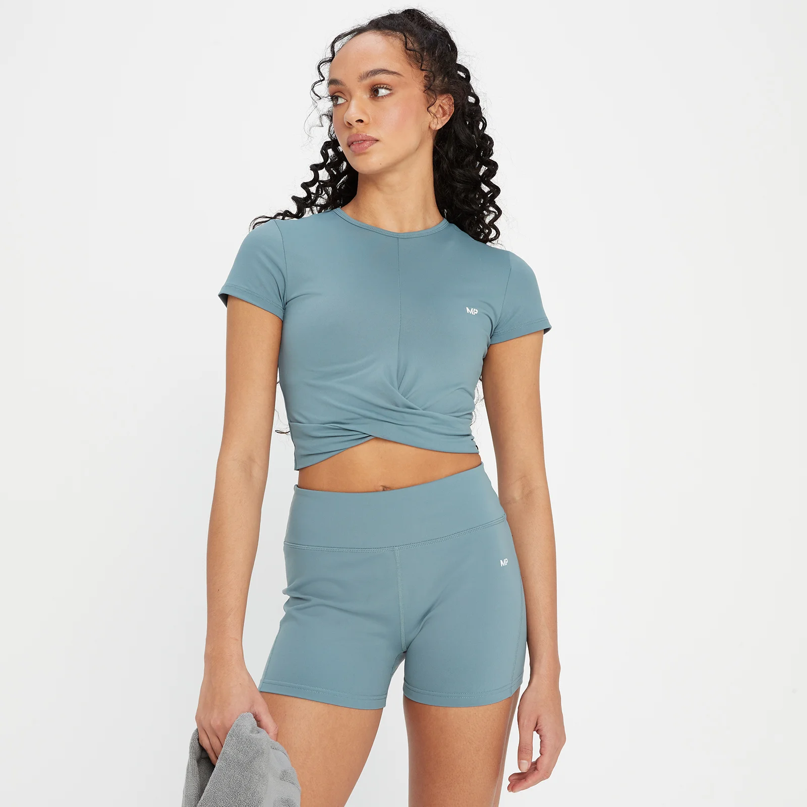 Crop Top de Manga Curta Power para Senhora da MP - Pebble Blue - XXS Imagem 1