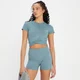 Crop Top de Manga Curta Power para Senhora da MP - Pebble Blue