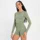 Camisola Curta de Manga Comprida sem Costuras Shape Seamless para Senhora da MP - Washed Jade