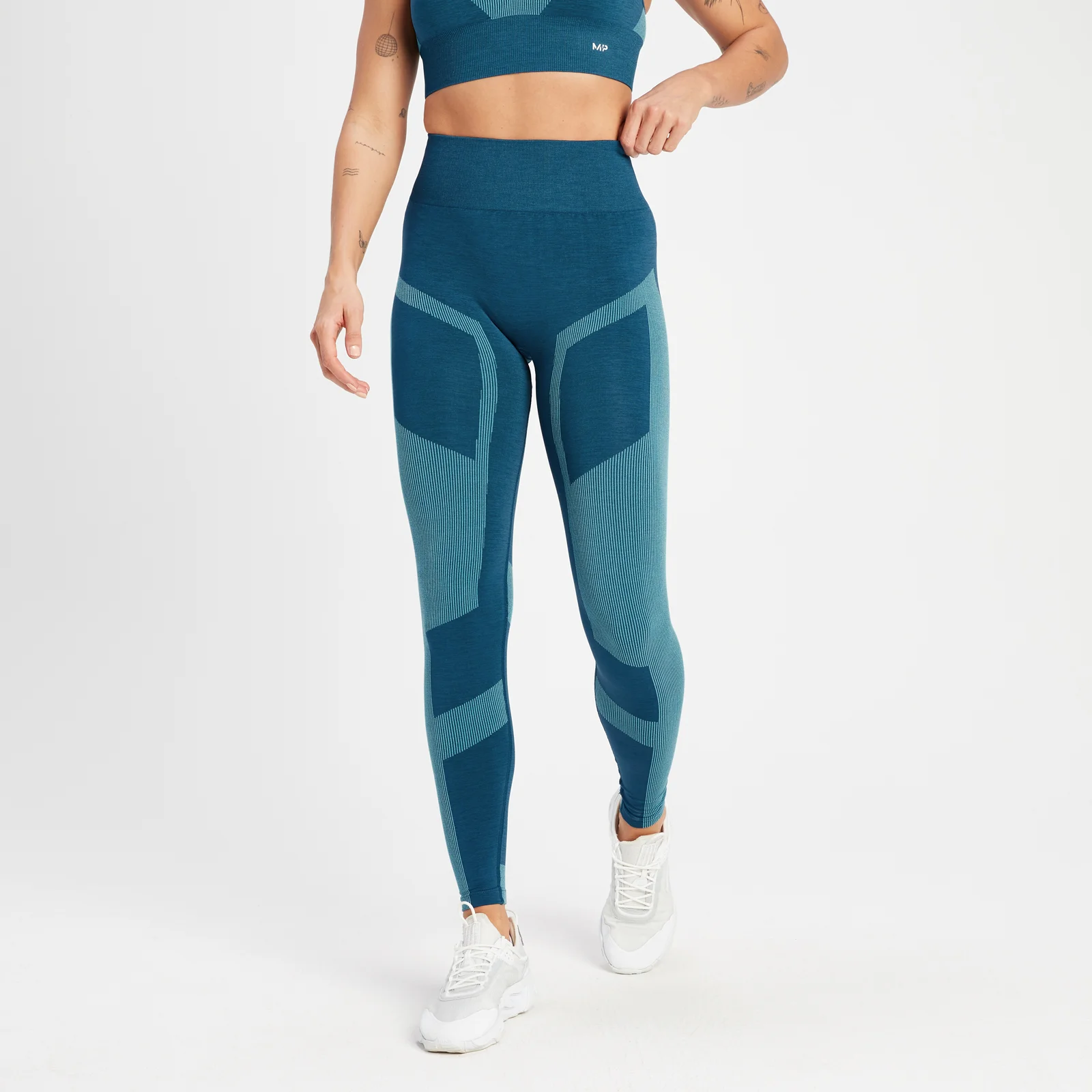 Leggings Franzidas sem Costuras Impact da MP para Senhora - Teal Blue - XS Imagem 1