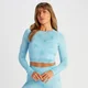 T-shirt Curta de Manga Comprida sem Costuras Shape Seamless para Senhora da MP - Blue Tie Dye