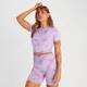 T-shirt Curta de Manga Curta sem Costuras Shape Seamless para Senhora da MP - Purple Tie Dye