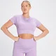 Camisola Curta sem Costuras Canelada Tempo da MP para Mulher - Lilás Claro