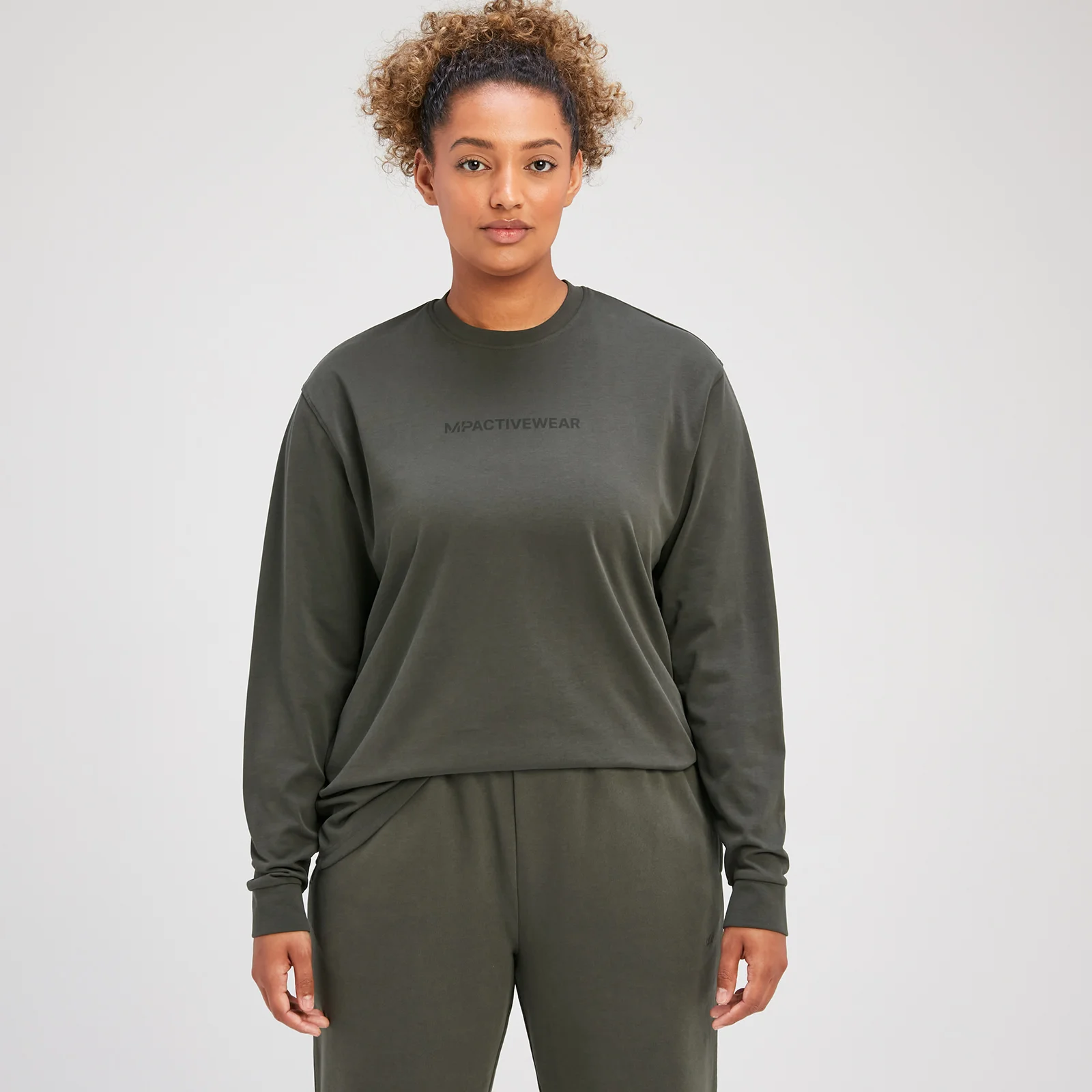 T-shirt de Manga Comprida Oversize Rest Day da MP para Senhora - Taupe Green - XS Imagem 1