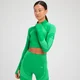 Camisola Curta de Manga Comprida com Fecho 1/4 Tempo Ultra da MP para Senhora - Verde Forte