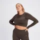 Crop Top de Manga Comprida Sem Costuras Shape da MP para Senhora - Coffee