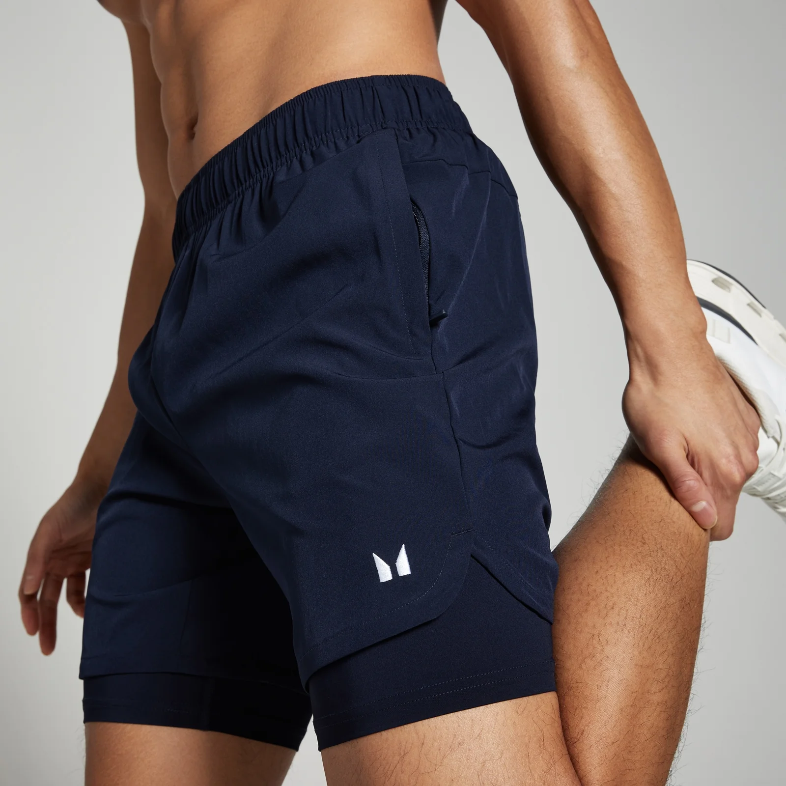 Calções de treino 2 em 1 para homem da MP - Azul-marinho - S Imagem 1