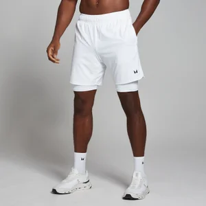 Calções de treino 2 em 1 para homem da MP - Branco - Size XS
