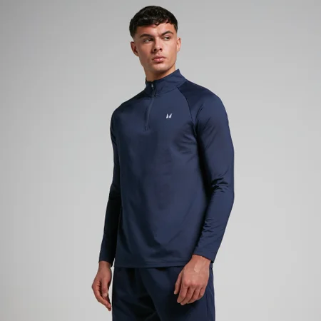 Camisola de treino com fecho 1/4 para homem da MP - Azul-marinho