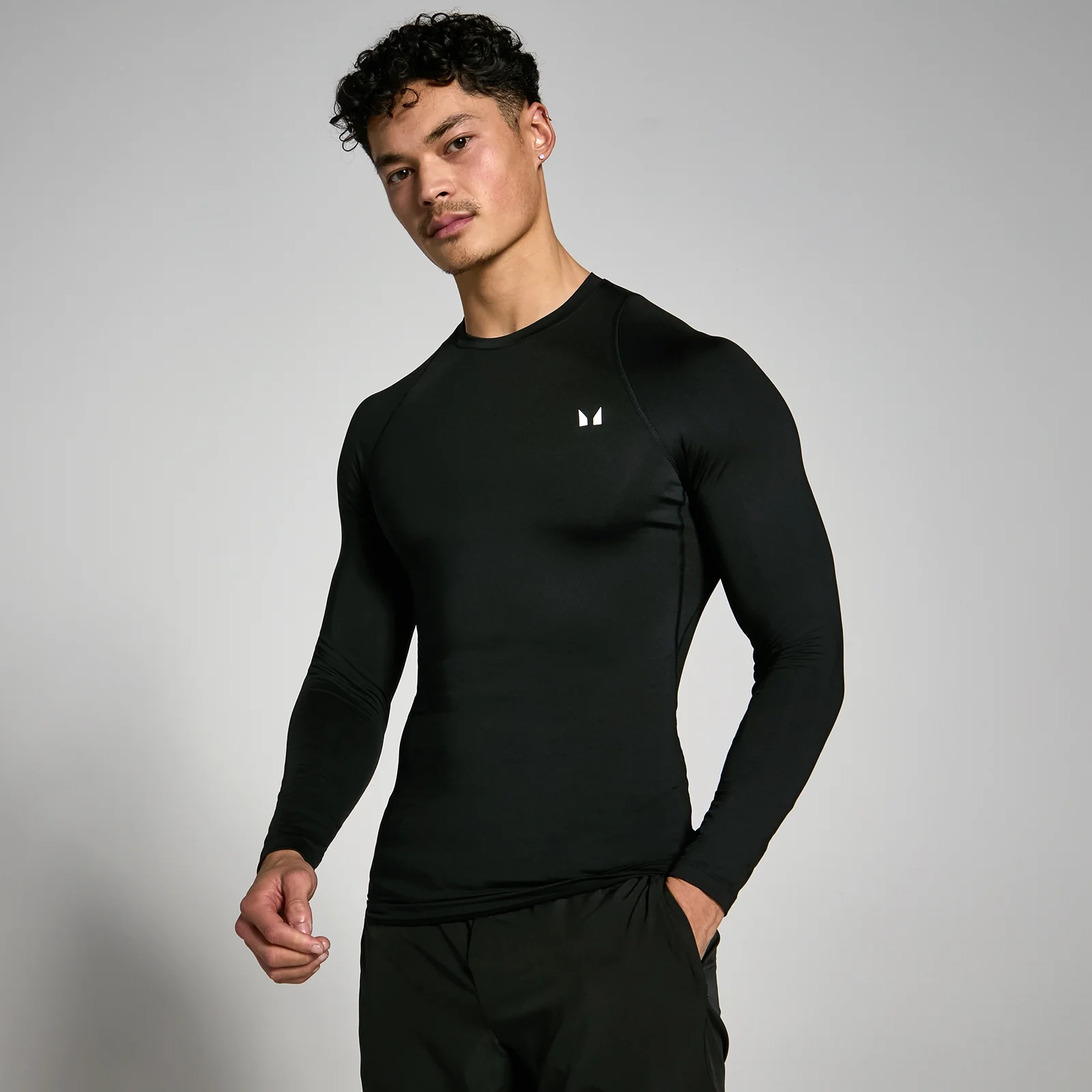 Camisola interior de treino de manga comprida para homem da MP - Preto - XXS Imagem 1