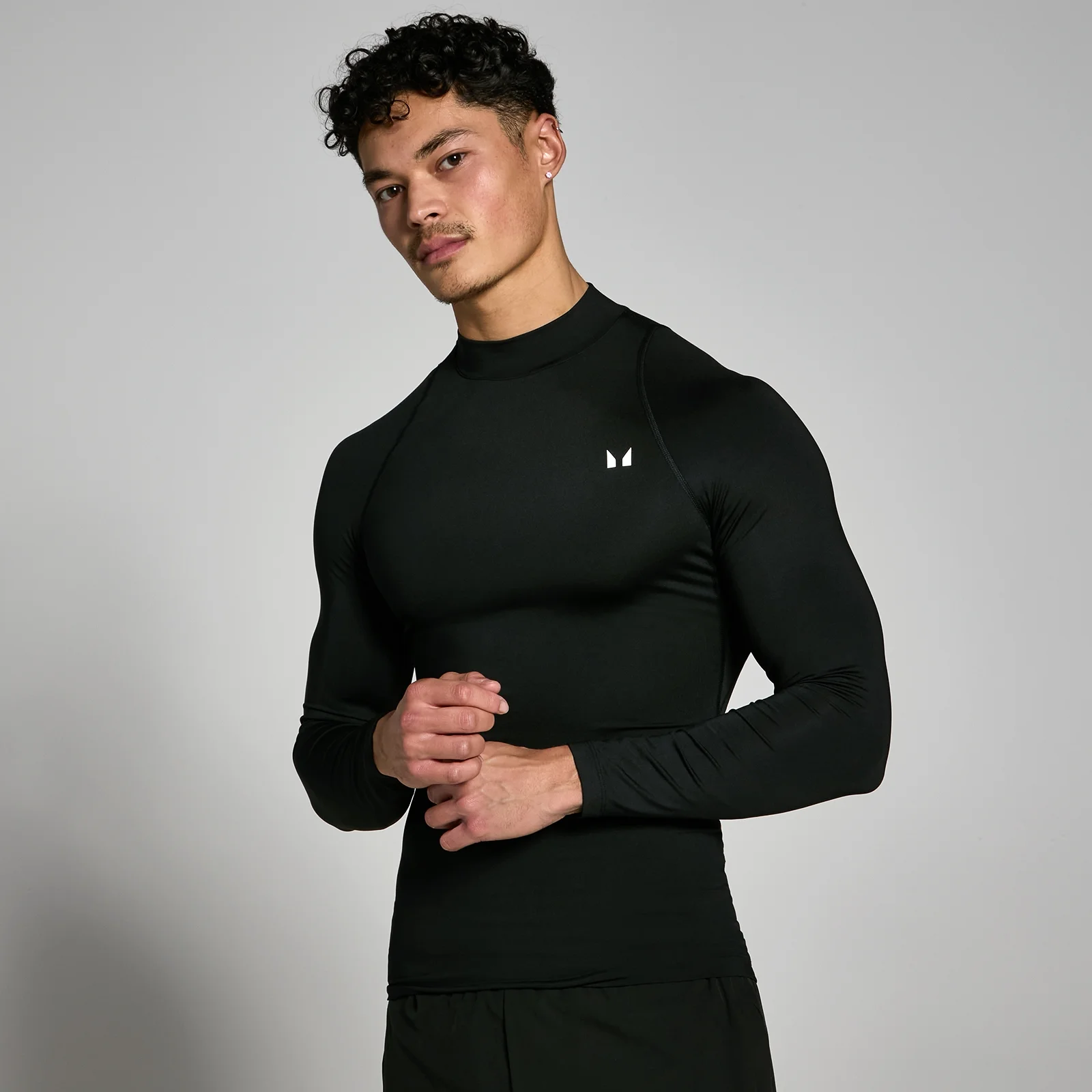 Camisola interior de treino de manga comprida e gola alta para homem da MP - Preto - XS Imagem 1