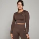 Crop top de manga comprida Shape, sem costuras, para mulher da MP - Walnut