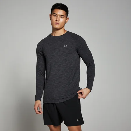 Camisola de manga comprida Performance para homem da MP - Mescla de preto