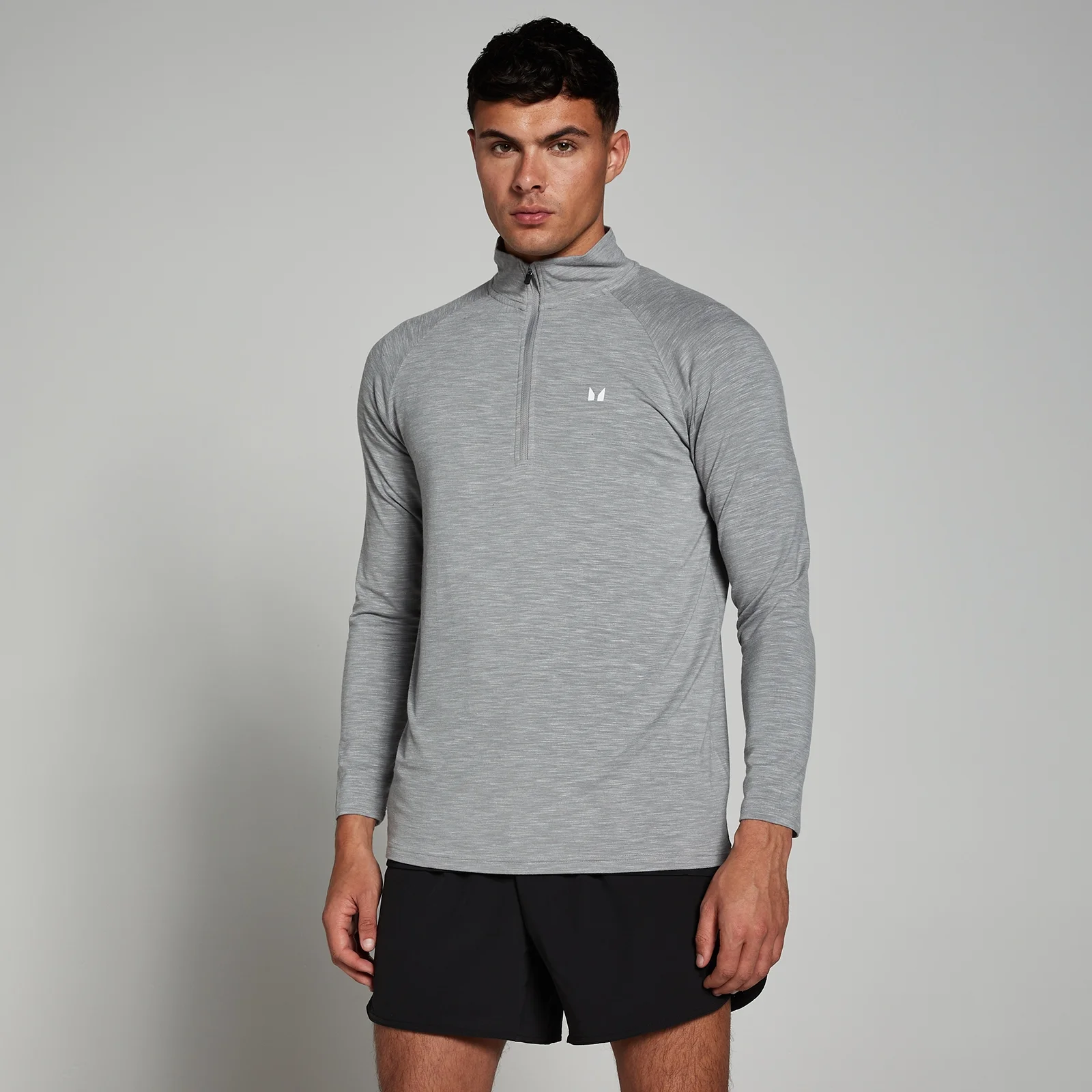 Camisola com fecho de correr 1/4 Performance para homem da MP - Chrome Marl - XXS Imagem 1