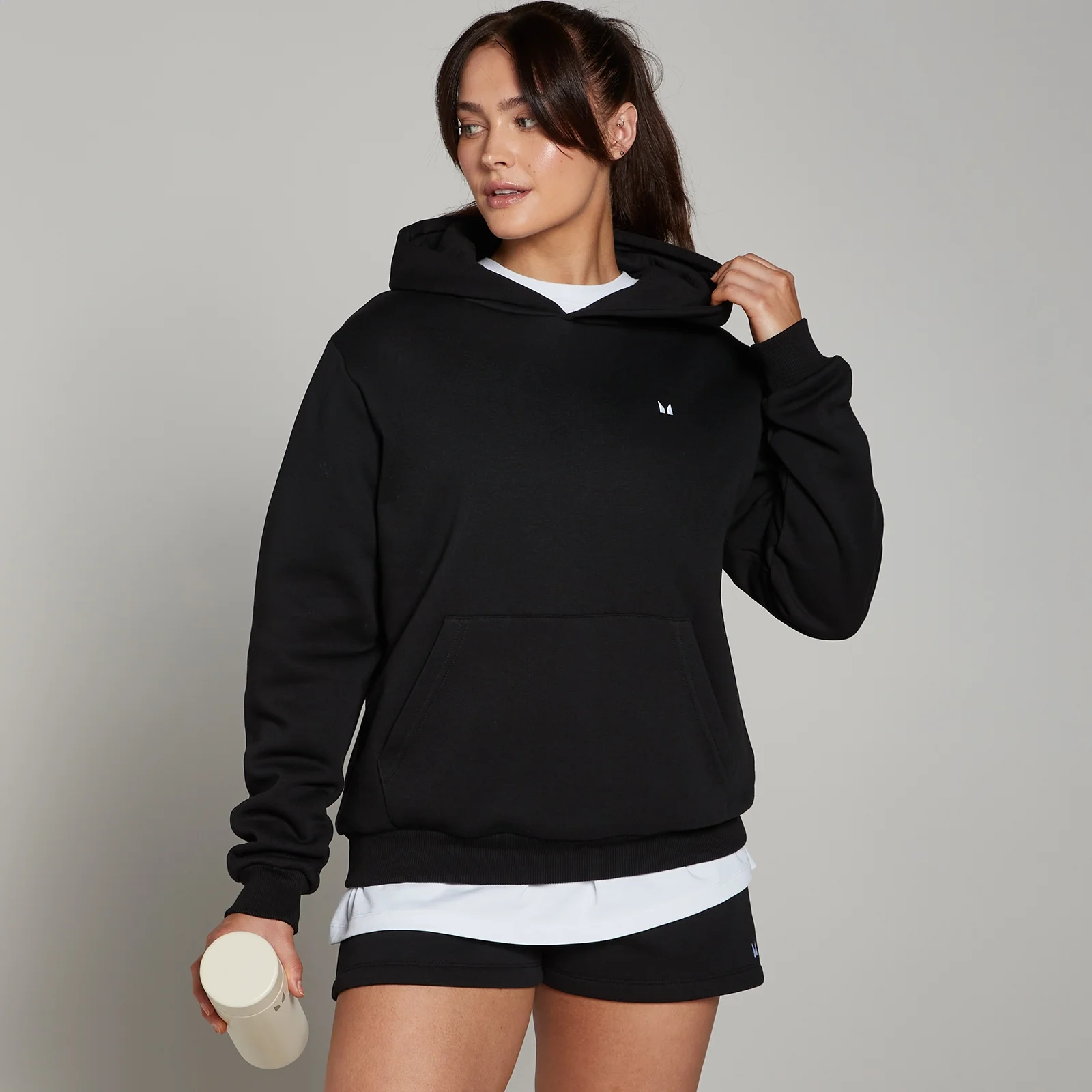 Camisola com capuz Basics, de corte regular, para mulher da MP - Preto - M Imagem 1