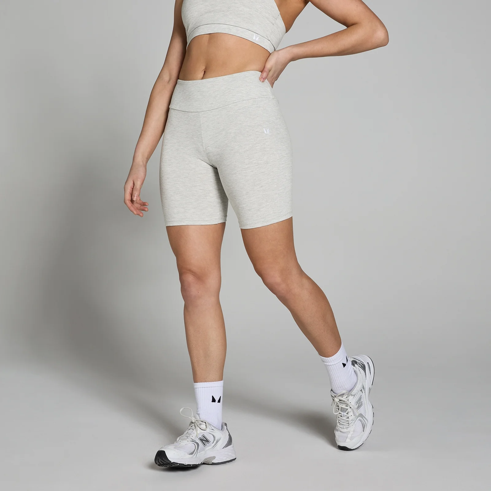 Calções à ciclista Basics para mulher da MP - Mescla de cinza claro - XS Imagem 1