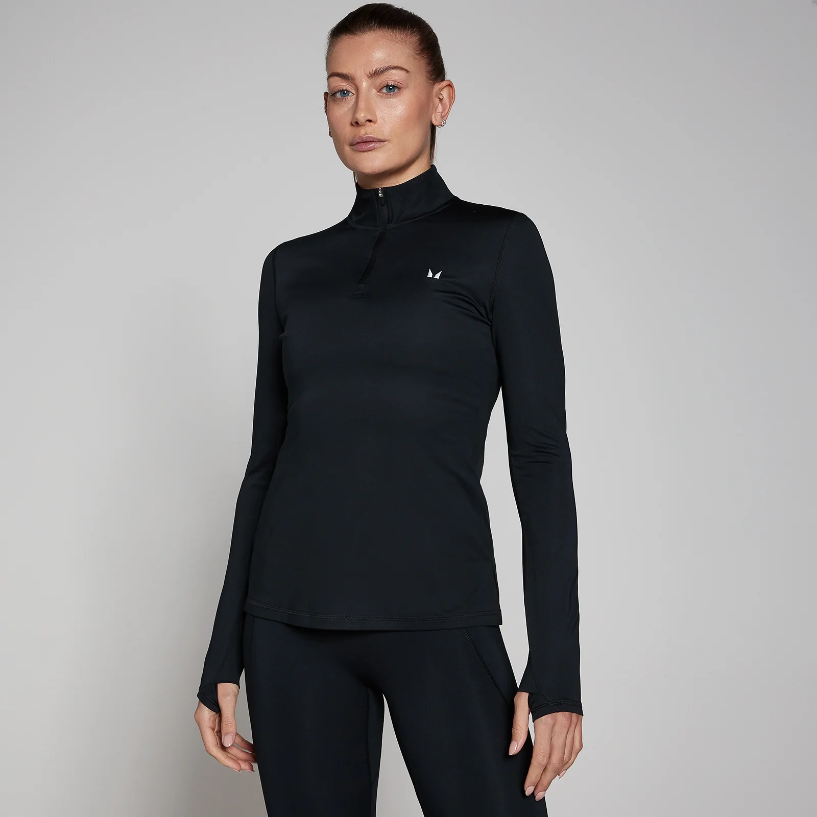 Camisola de Treino com Fecho 1/4 da MP para Senhora - Preto - M Imagem 1