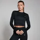 T-shirt de Treino Curta de Manga Comprida Body Fit da MP para Senhora - Preto