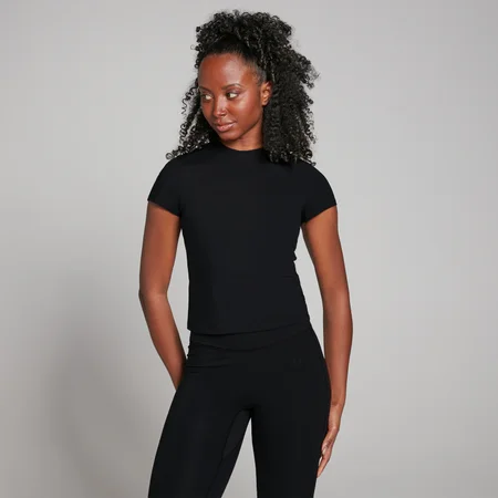 T-shirt de Manga Curta Tempo Body Fit da MP para Senhora - Preto
