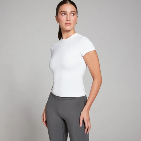 T-shirt de Manga Curta Tempo Body Fit da MP para Senhora - Branco