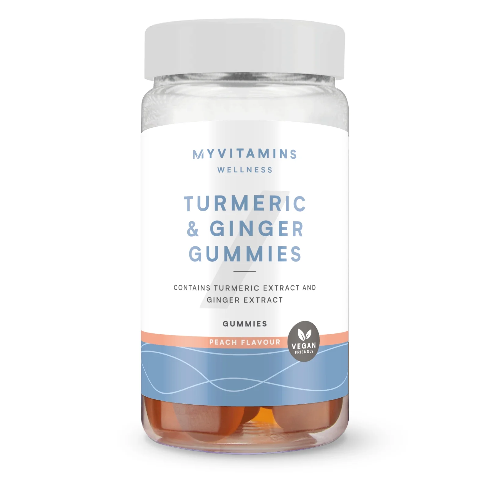 Myvitamins Turmeric & Ginger Gummies - 60GUMMIES, 30servings - Pêssego Imagem 1