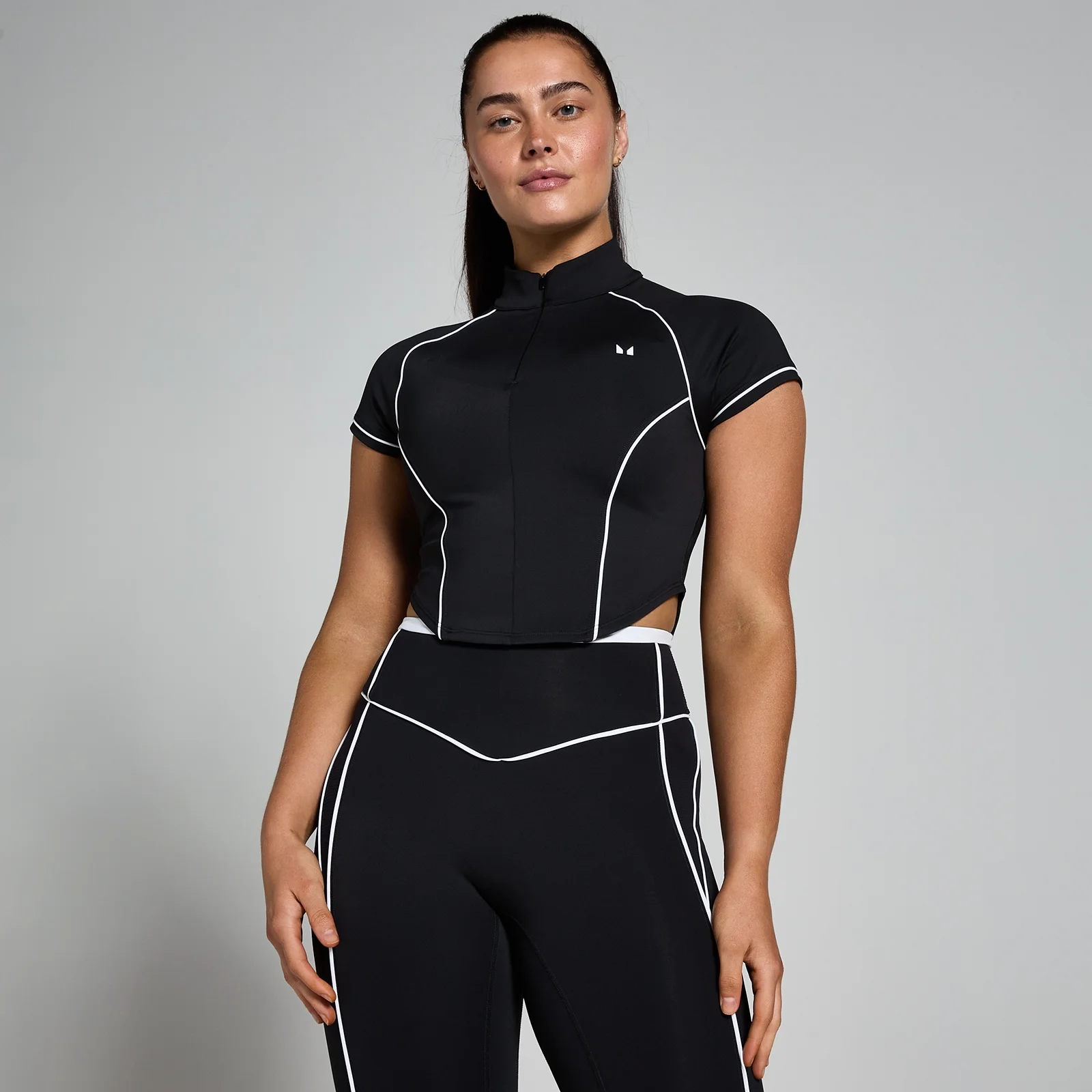 Camisola com Fecho 1/4 Tempo Contrast Piping da MP para Senhora - Preto - XS Imagem 1