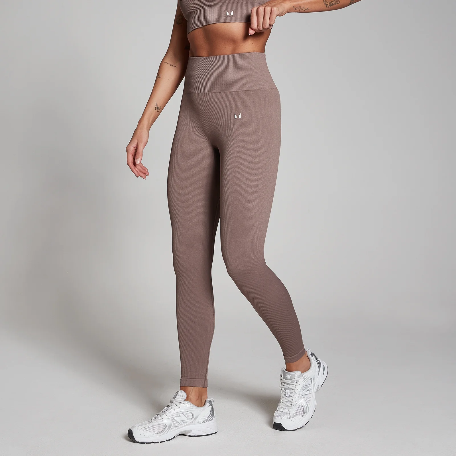 Leggings sem Costuras e Caneladas Tempo da MP para Senhora - Avelã - XL Imagem 1