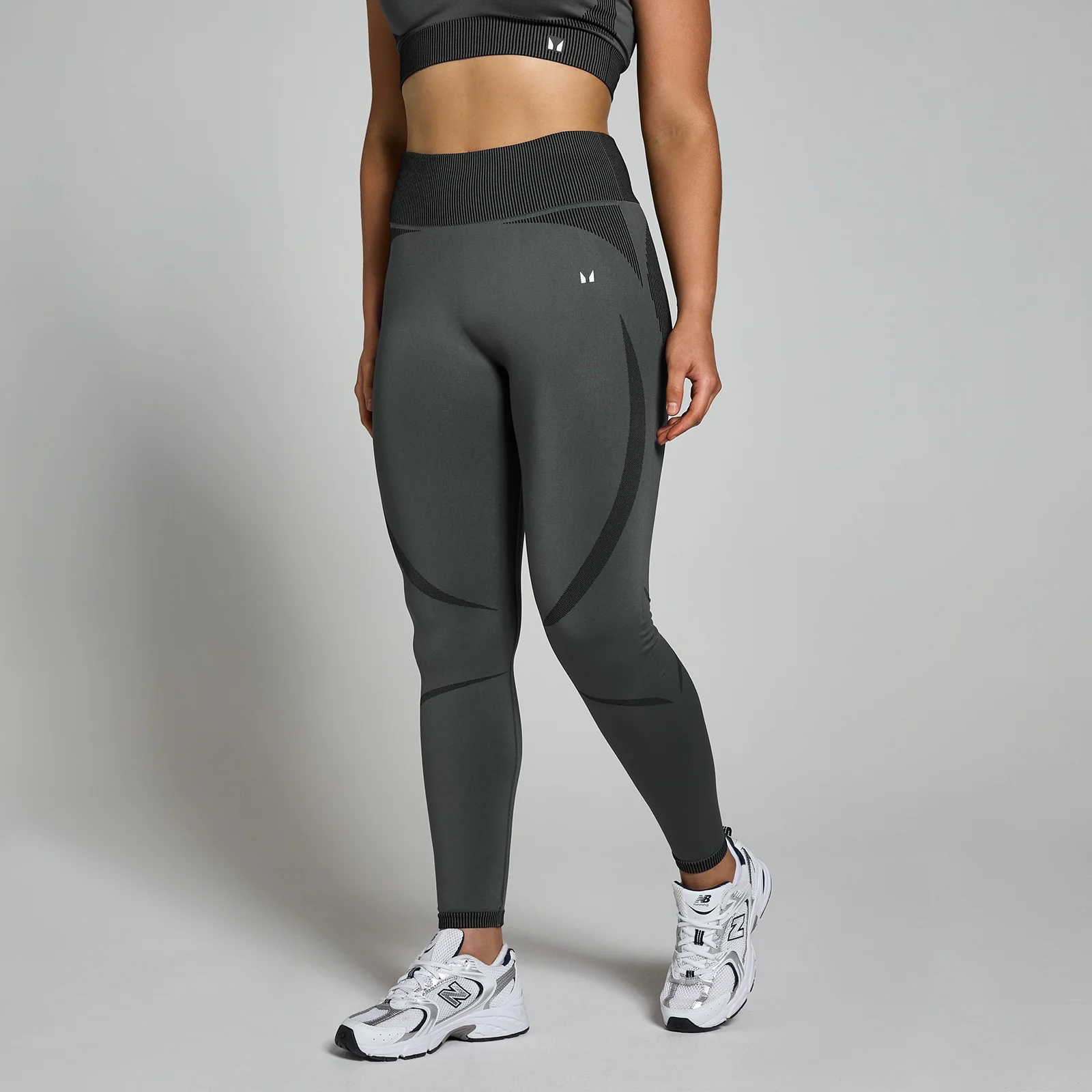 Leggings sem Costuras em Dois Tons da MP para Senhora - Preto - XS Imagem 1