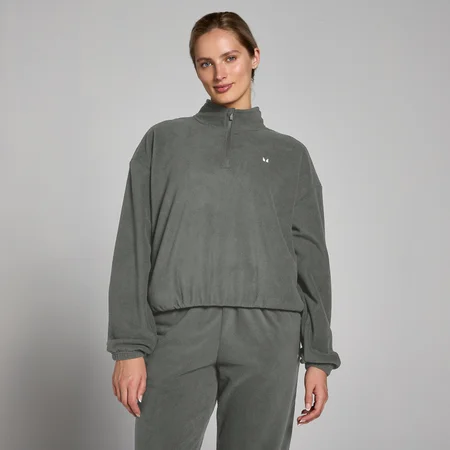 Camisola Polar com Fecho 1/4 e Colarinho Afunilado da MP para Senhora - Gunmetal