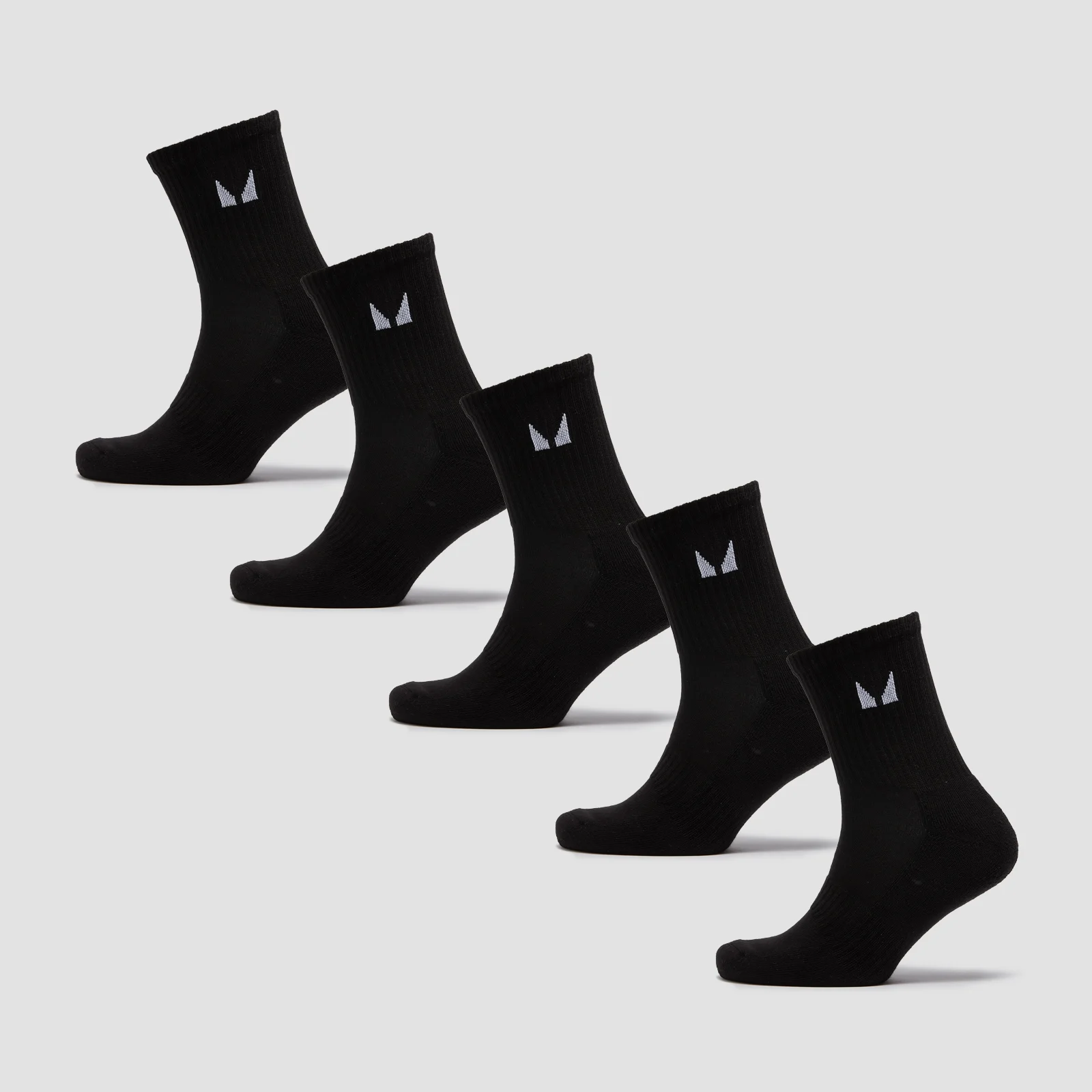 MP Unisex Crew Socks (5 Pack) - Black - UK 9-11 Imagem 1