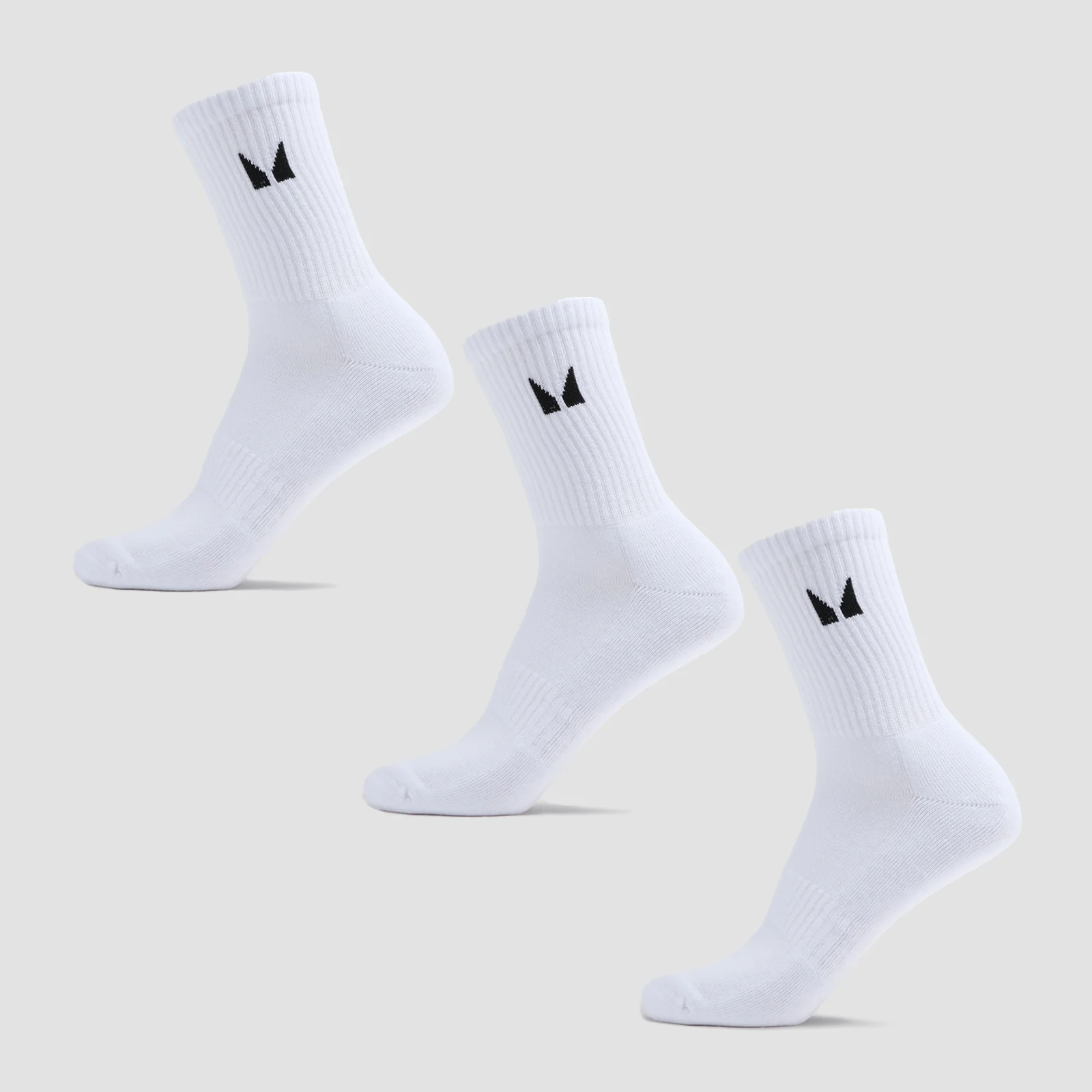 MP Unisex Crew Socks (3 Pack) - White - UK 9-11 Imagem 1