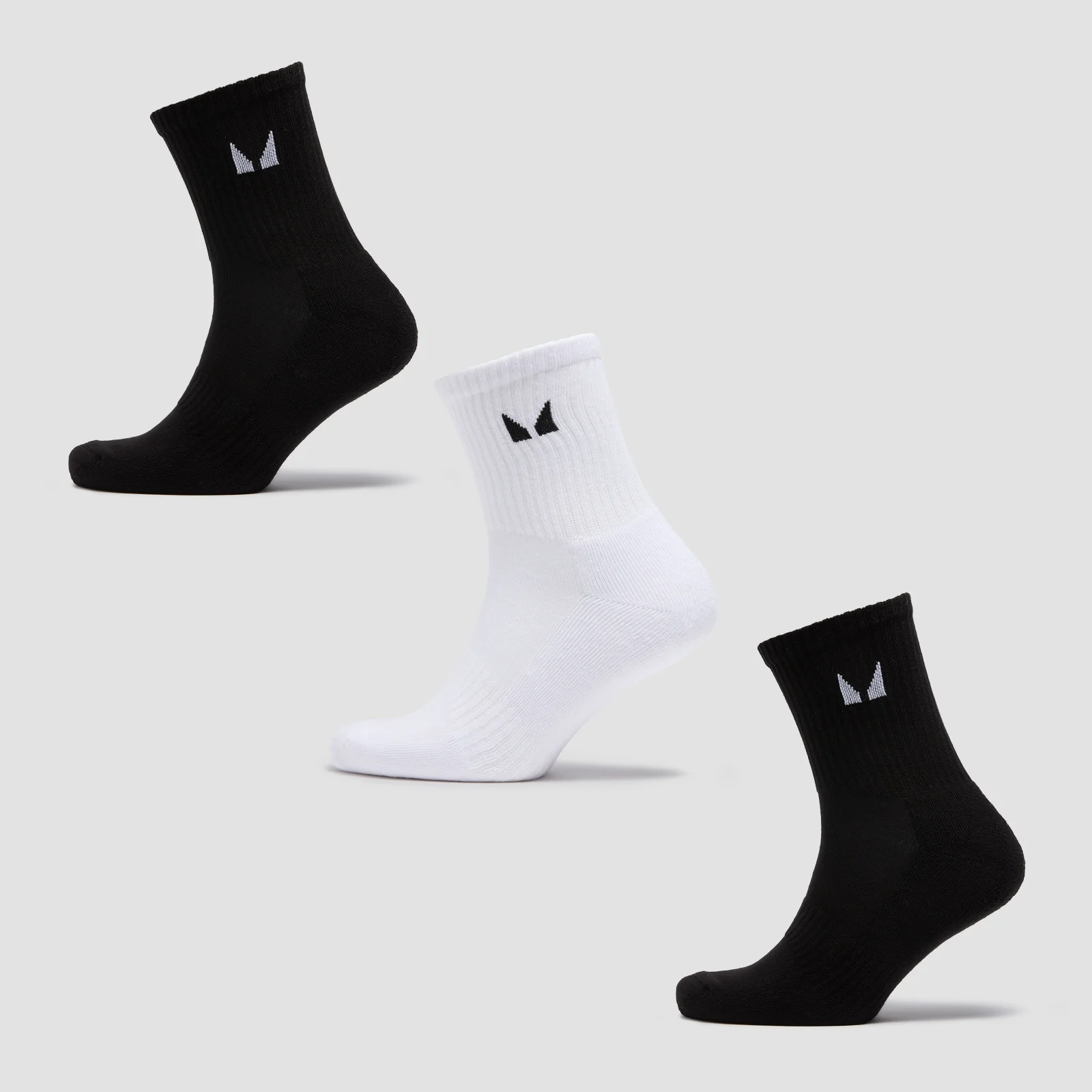 MP Unisex Crew Socks (3 Pack) - Black/White - UK 9-11 Imagem 1