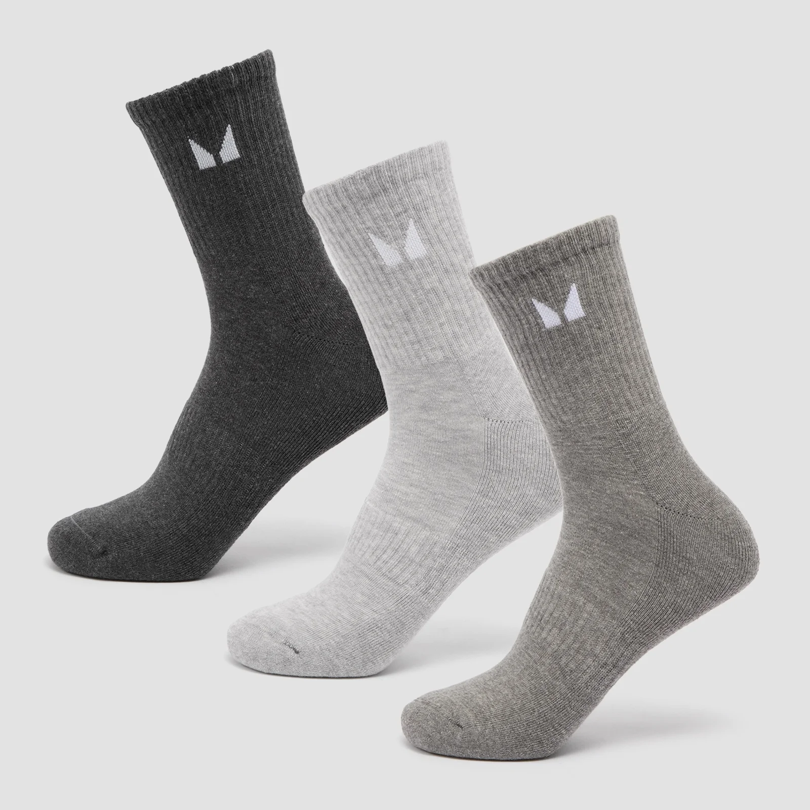 MP Unisex Crew Socks (3 Pack) - Grey - UK 2-5 Imagem 1