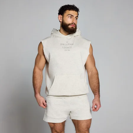 Camisola com Capuz e Efeito Lavado sem Mangas Origin Graphic da MP para Homem - Grey Marl