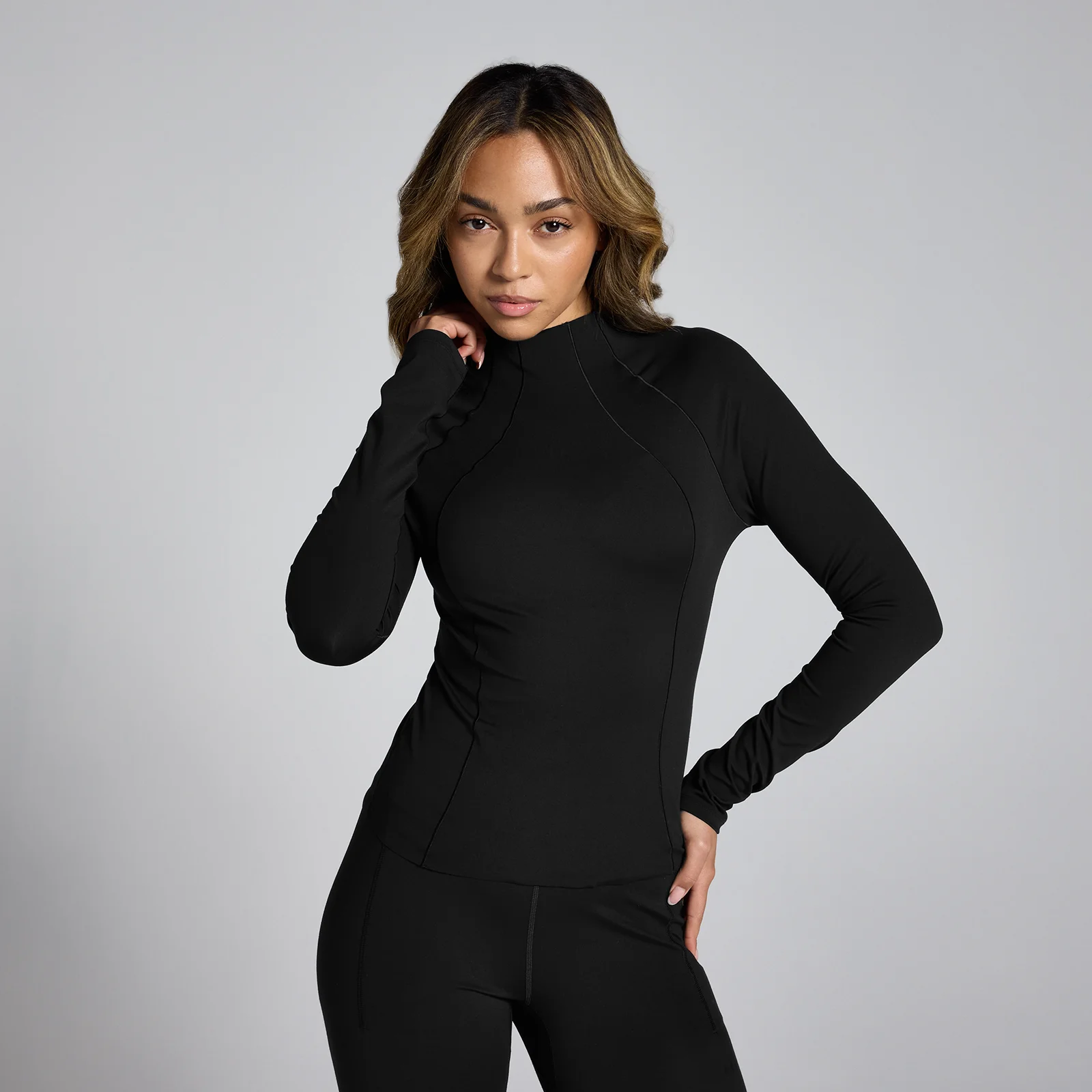 Camisola Transparente de Gola Afunilada Lifestyle da MP para Senhora - Preto - XS Imagem 1
