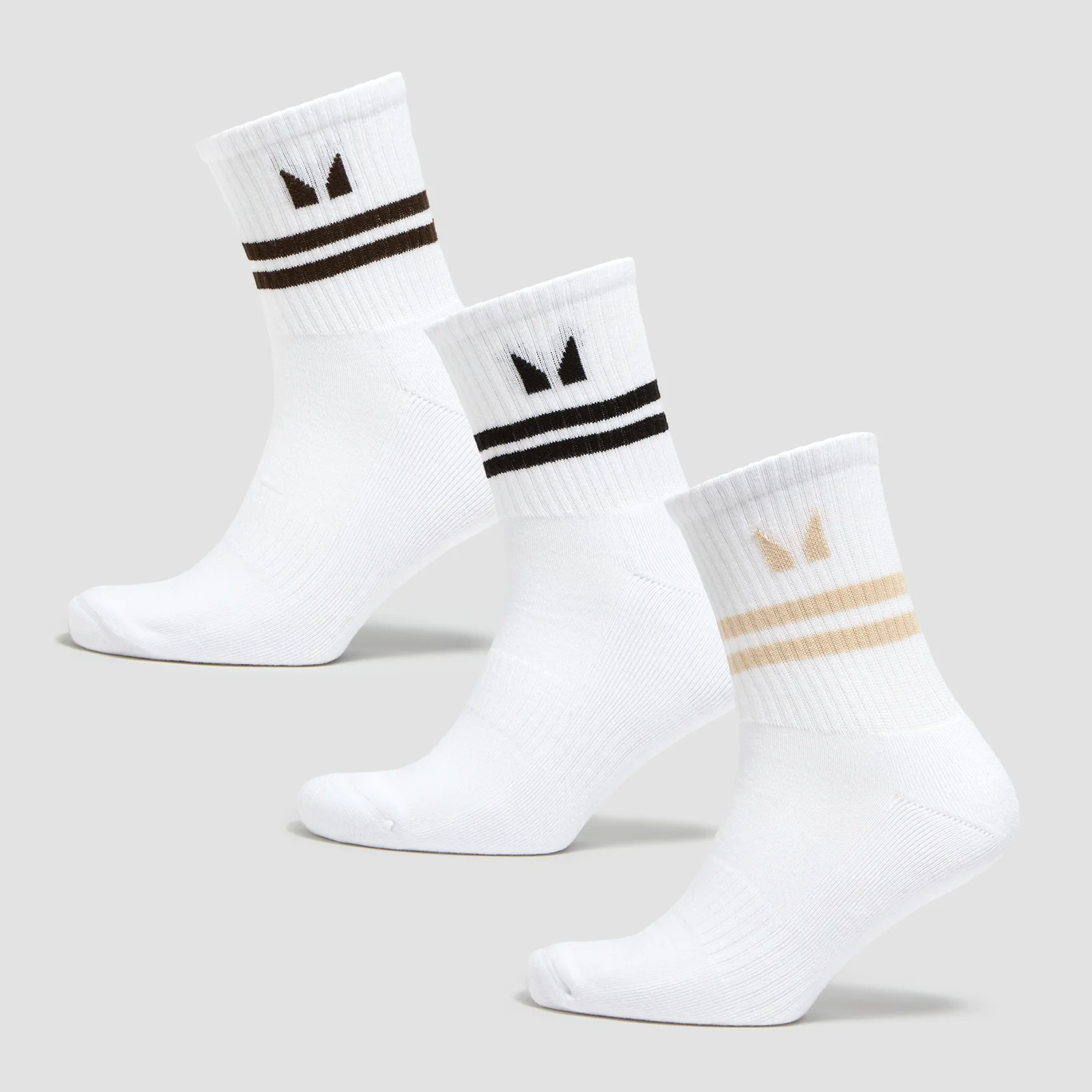 MP Tatiana 3pk Crew Socks - White/Coffee - UK 6-8 Imagem 1
