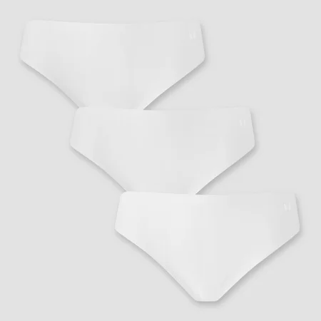 Cueca de Biquíni de Cinta Média sem Demarcação da MP para Senhora (3 un.) - Branco
