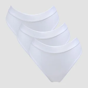 Cueca de Biquíni de Cinta Média da MP para Senhora (3 un.) - Branco - Size L