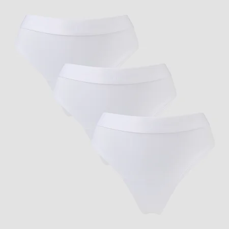 Tanga de Cinta Média da MP para Senhora (3 un.) - Branco