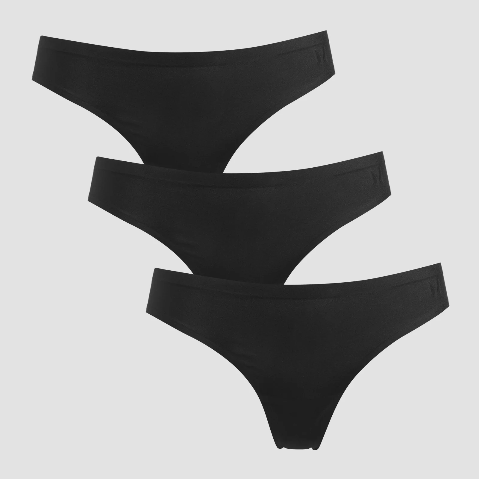 MP Women's Mid Rise No VPL Thong (3 Pack) - Black - L Imagem 1