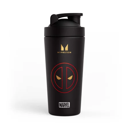 Shaker de Metal Reciclado Deadpool da Myprotein - Preto