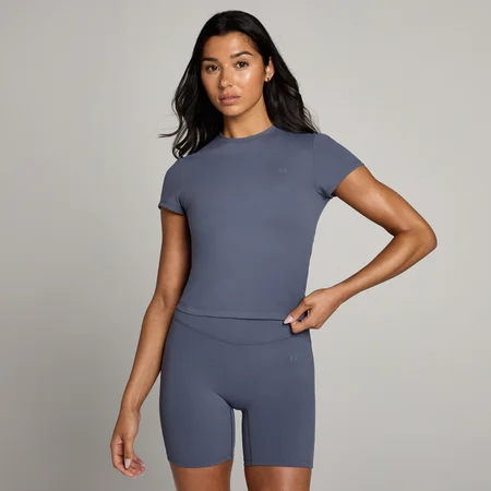 T-shirt de Manga Curta Tempo Body Fit da MP para Senhora - Charcoal Blue