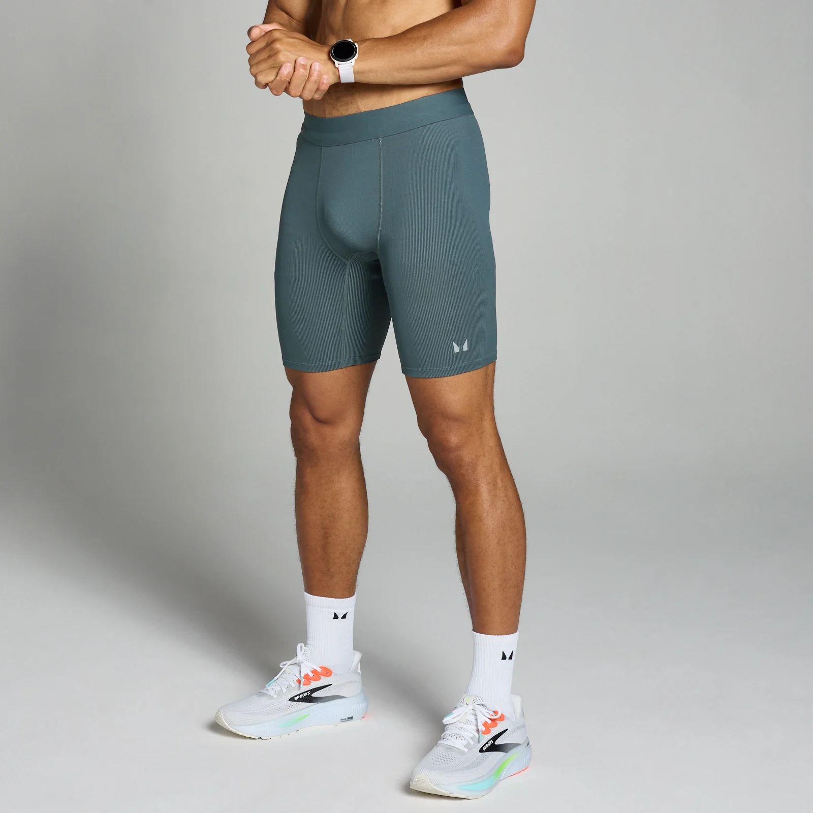 Calções Canelados de Camada Base Velocity Contrast da MP para Homem - Dark Slate - XS Imagem 1