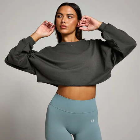 Camisola Curta Descontraída de Manga Comprida Tempo da MP para Senhora - Night Grey