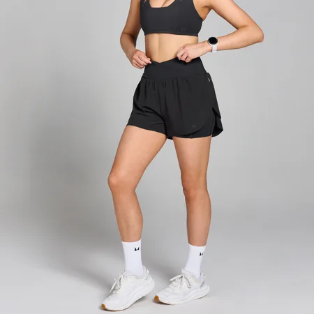 Calções de Corrida Plissados Velocity da MP para Senhora - Preto