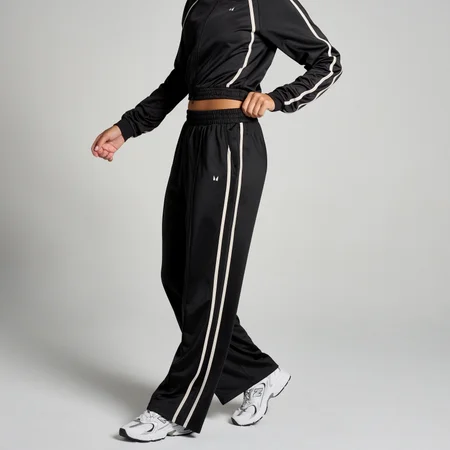 Calças de Treino de Perna a Direito Tricot da MP para Senhora - Preto/Branco