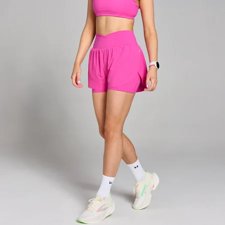 Calções de Corrida Plissados Velocity da MP para Senhora - Violet Pink