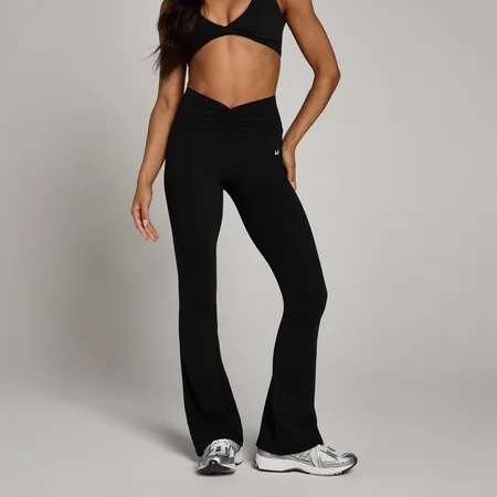 Leggings à Boca de Sino com Frente Franzida Tempo da MP para Senhora - Preto
